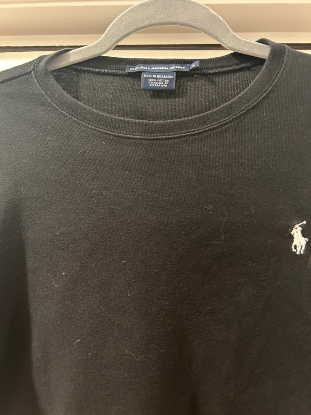 Ralph Lauren Black Crewneck Sweatshirt with White Polo Pony